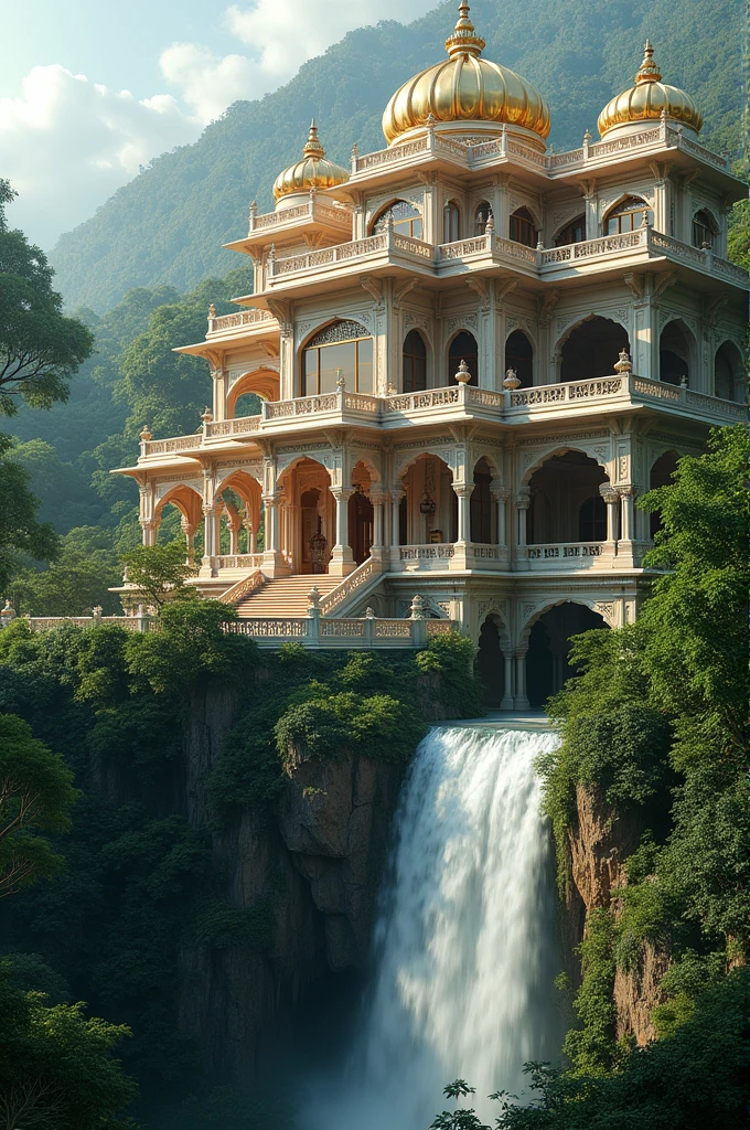 A luxury Indian mansion with amazing views of forest And waterfall