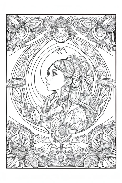 Convert the above into a coloring book illustration