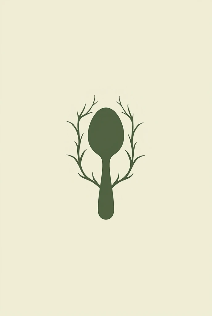 A logo in which A spoon and tree emerged and add a font SM faded in the background