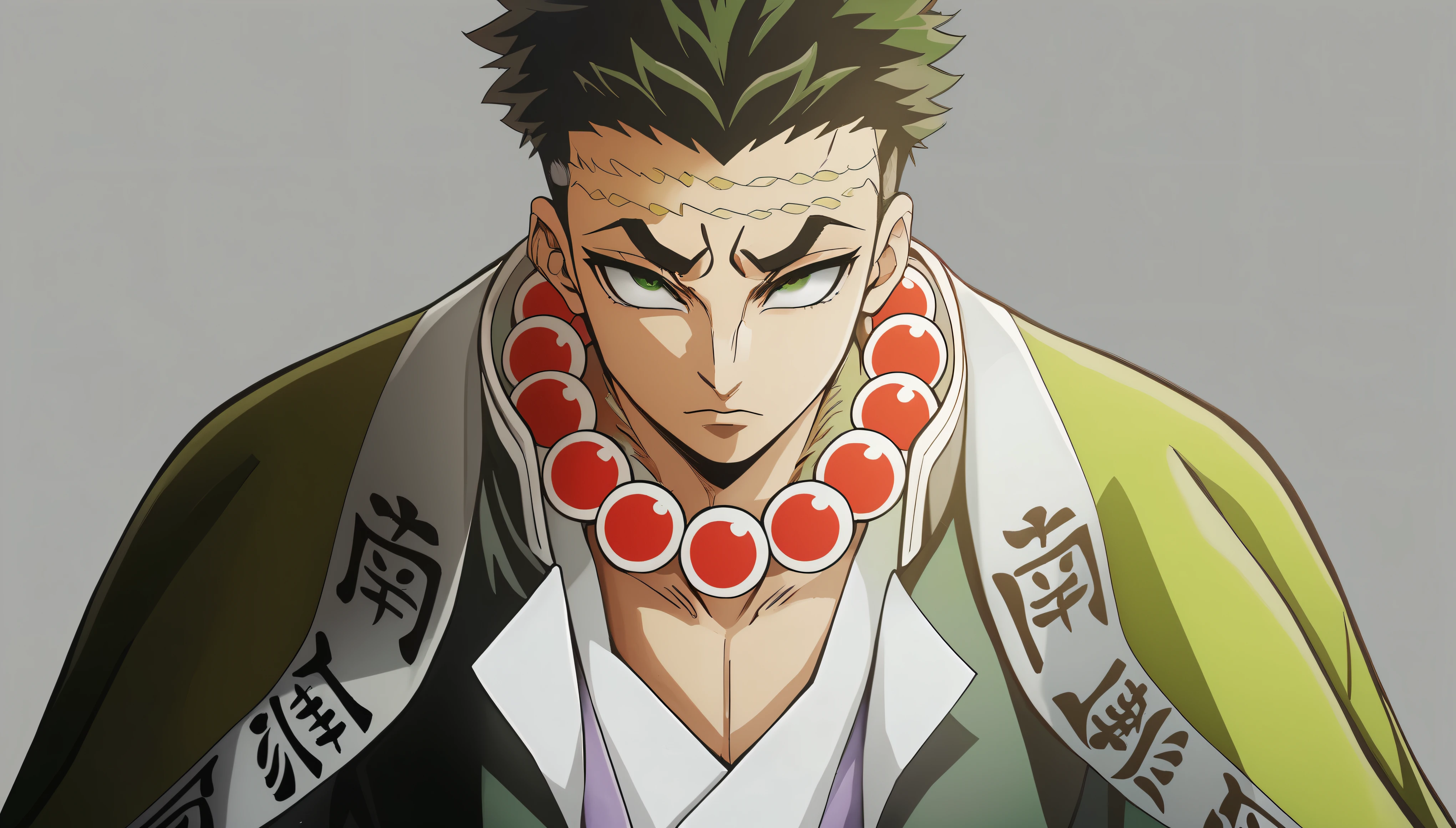 anime character, a green jacket, kentaro miura manga art style, handsome guy in demon slayer art, kentaro miura manga style, Okabe Rintaro, portrait of hunter hisoka hunter, Inspired by Ryusei Kishida, jojo anime style, Shikanosuke Yagaki, Jotaro Kujo