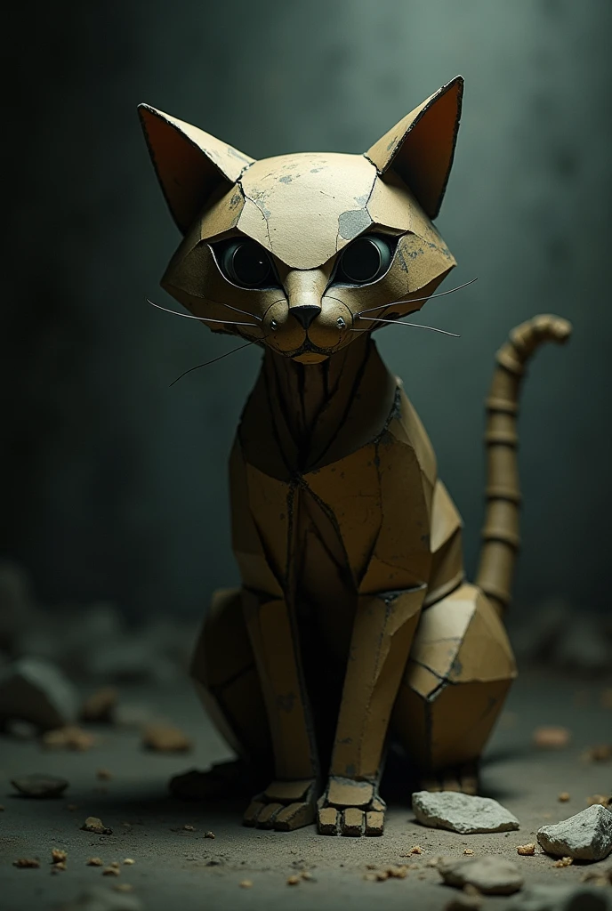 Spooky cardboard cat
