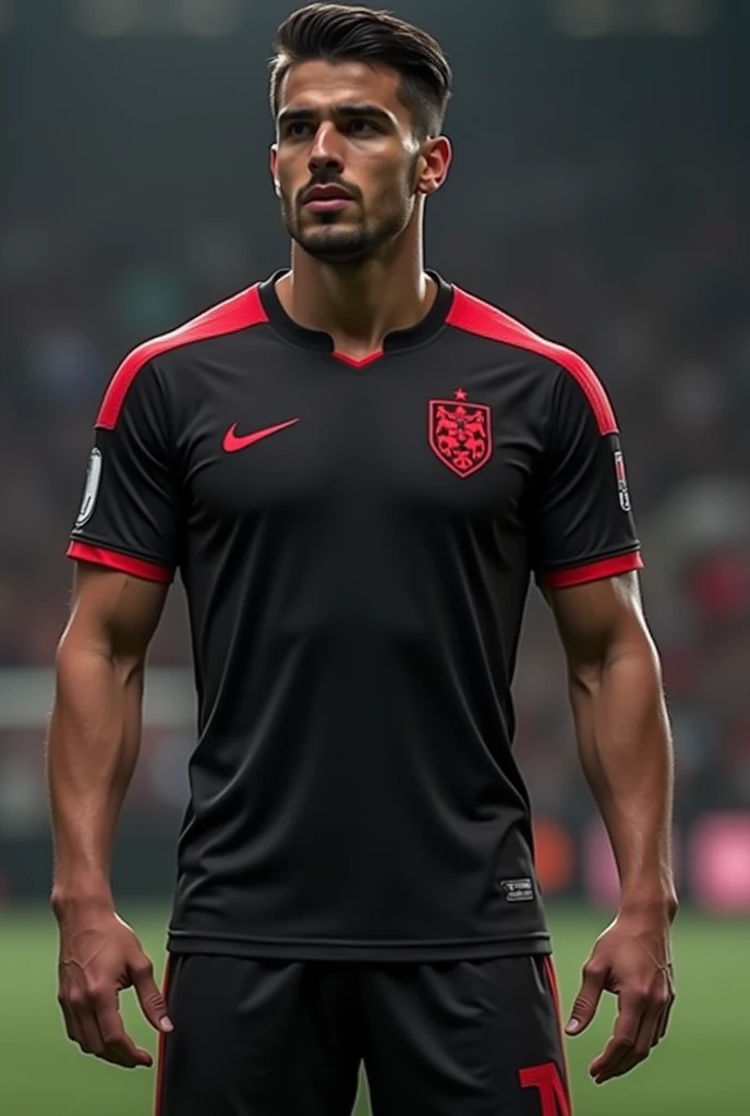 Football shirt combined with the Supertrack logo and colours