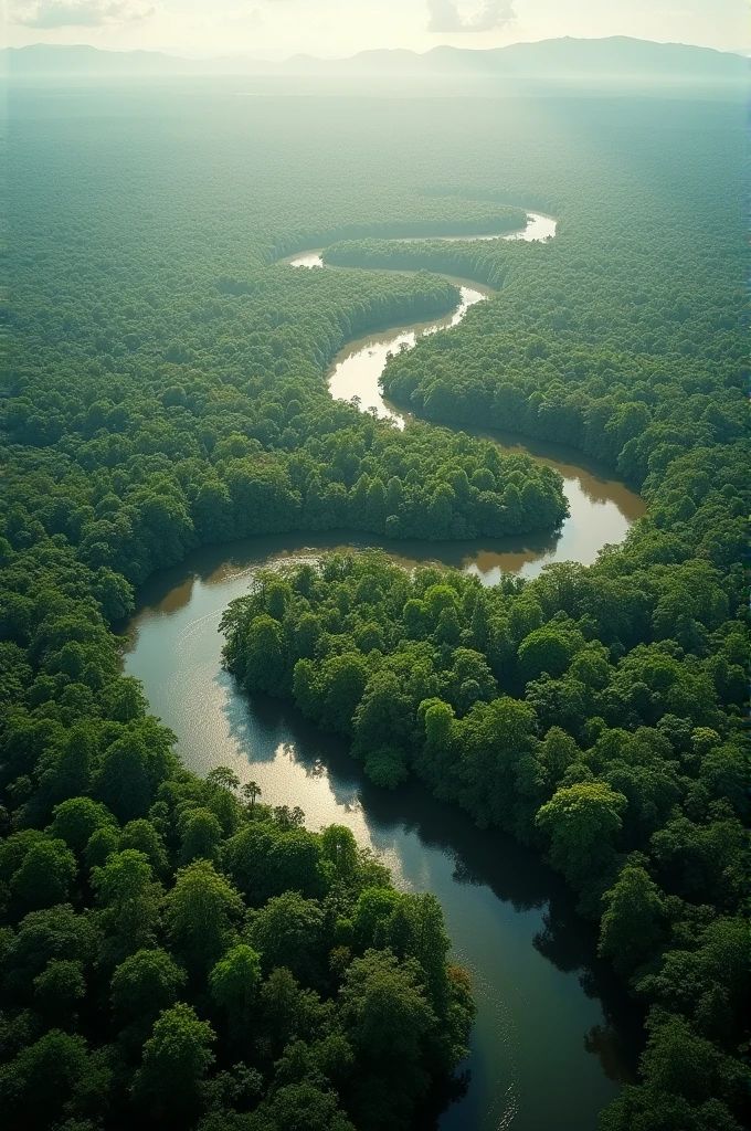 Create photo of the Amazon from above