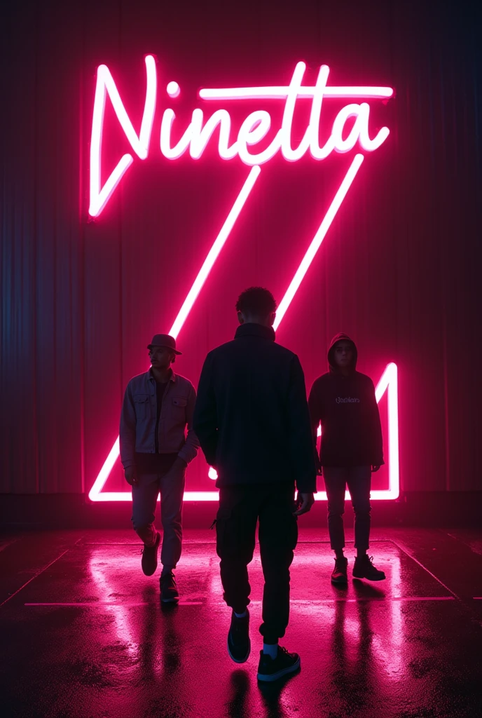 Une image avec le signe Z qui signifie zoo que fait le groupe de rappeur PNL sur un fond noir avec écrit ninetta en rose néon en fond