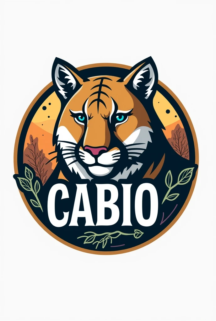 A logo for the academic center of the biological sciences course, containing the mascot which is a cougar and something related to biology. The name of the academic center is CABIO.
It needs to be a round logo with the name CABIO written on it.