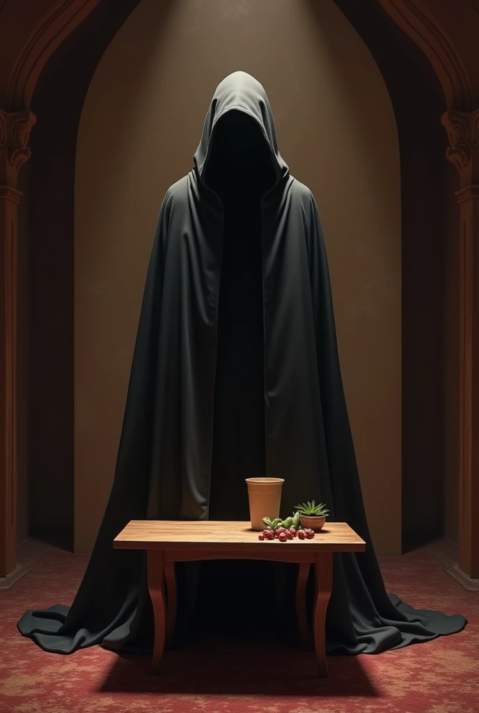 Create a simple room with a cape and a table