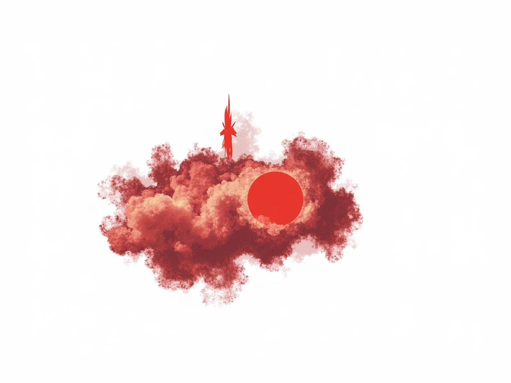 Red Cloud and Red Moon、Gradient and overlapping clouds、Dark red cloud、Logo type、Dark red moon、brush、Simple color scheme、Orange clouds overlap in front of the red moon、simple design、High-resolution images