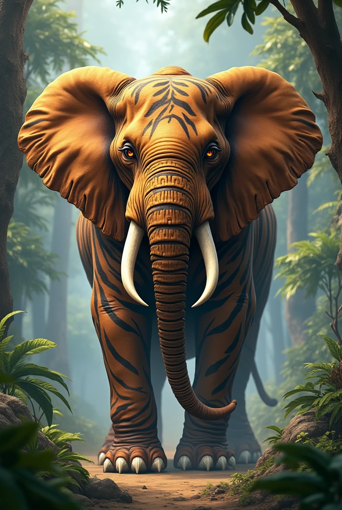 Elephant combined with tiger