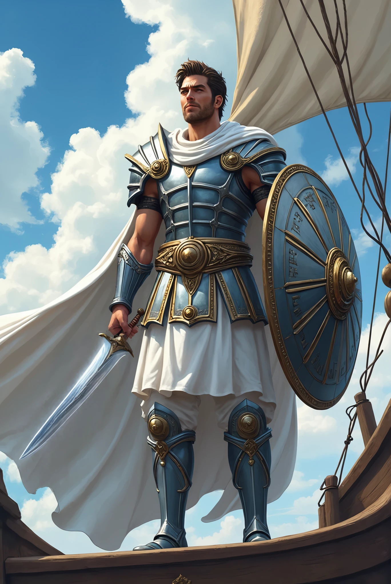 detailed large sword, best quality, 4k, HD, ultra-detailed, photorealistic, highly detailed, intricate, complex design, gleaming metal, sharp edges, realistic lighting, dramatic shadows, epic fantasy, dark atmosphere, cinematic composition, masterpiece