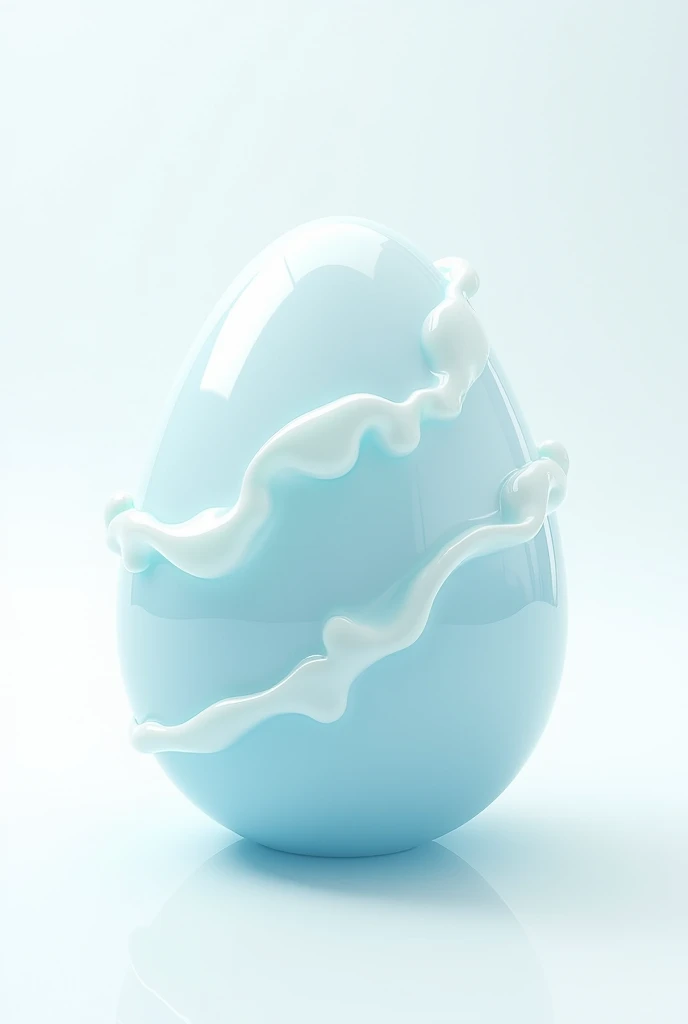 Water Egg: An egg with a liquid-like surface, resembling rippling water or a serene ocean. The design could include small waves, droplets, or reflections of light, giving it a calm and fluid appearance with white background