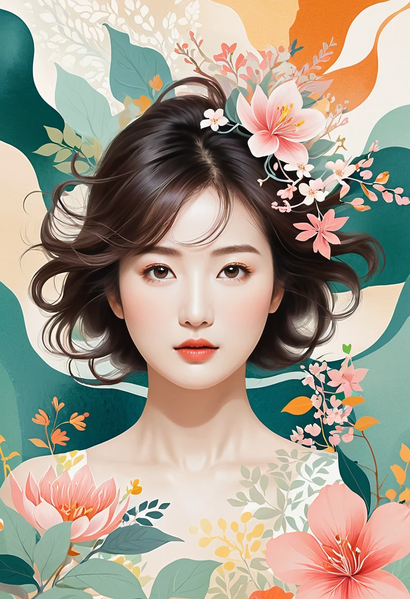 Nature and Flowers々On an abstract background with a motif、This is a work depicting the upper body of a woman.。The woman's expression is calm.、Her long hair is beautifully spread out。The costume is expressed in a gradation of yellow and blue.、The overall effect is a fantastical and dreamy atmosphere.。
The prompt that produced this illustration was、It will likely include the following elements::
Woman's upper body long hair、Calm expressionNature and Flowers々An abstract composition with a background of a fantastical expression using color gradations. Overall, it has a dreamy and delicate atmosphere.
