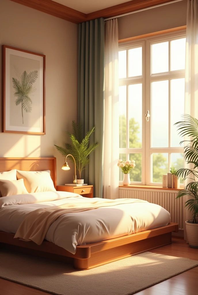 Create a room at home with a bed and a table