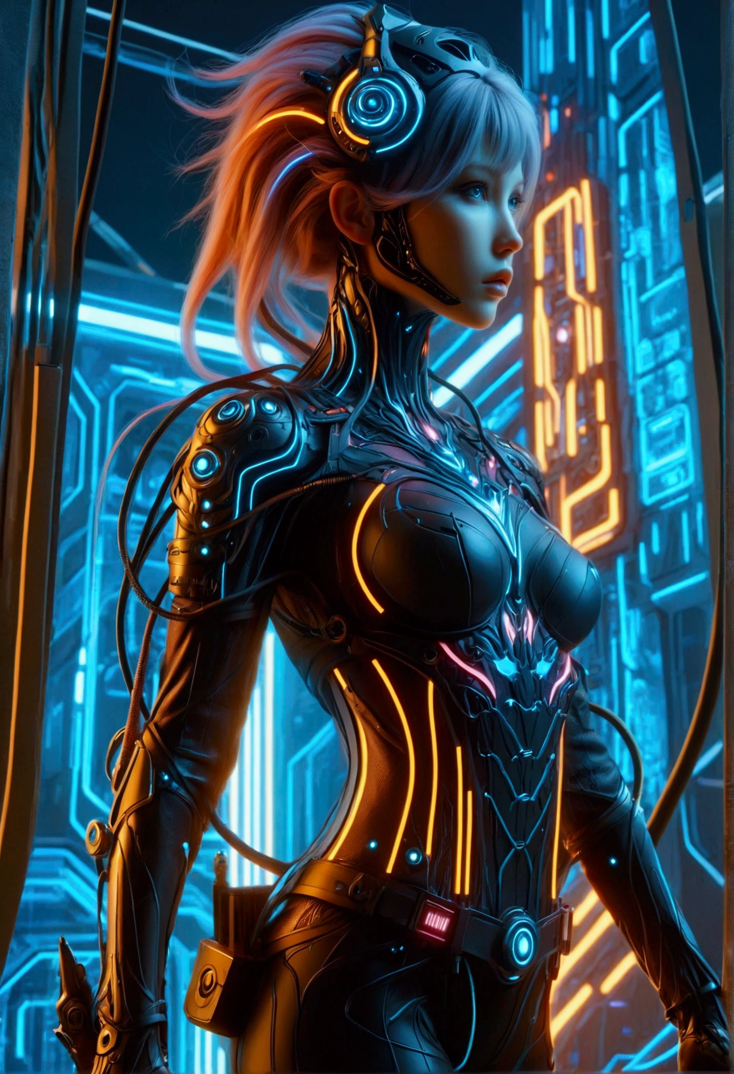 Vintage 90's anime style environmental wise shot. cluttered 7/11 interior; a woman wearing streetwear; by hajime sorayama, greg tocchini, virgil finlay, sci-fi, colors, neon lights. line art. environmental art., (intricate details:1.12), hdr, (intricate details, hyperdetailed:1.15), (natural skin texture, hyperrealism, soft light, sharp:1.2)