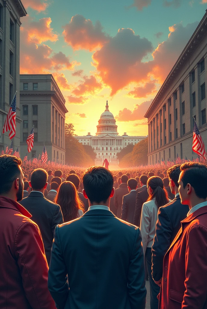 I want an image for my WhatsApp group. The group is called "Liberal Right" and as the name says it is political, right-wing and liberal. I want art that encompasses everything related to liberal politics.. 