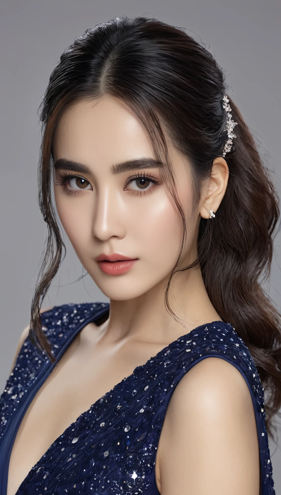 8K, best quality, head of'artwork, Ultra haute résolution, (realism: 1.4), photo originale, (texture de peau réaliste: 1.3), (film grain: 1.3), (Selfie Angle), 1 fille, Beautiful eyes and facial details, head of'artwork, best quality, photo de tout le corps, Fingers, cheveux blonds, lisses et long, tetas grandes, subtle makeup with eyeliner, embarrassed smile, , Private swimming pool, boit un cocktail