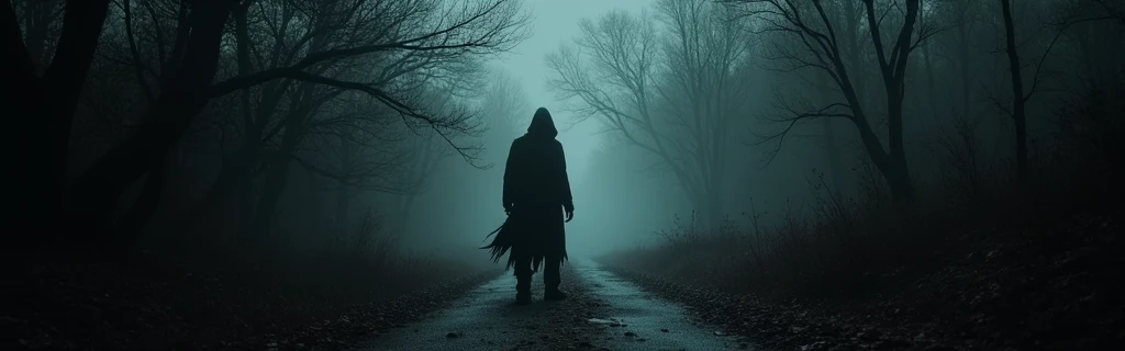 Create a YouTube banner for a Channel which name is FearTale, it should be horror theme based, background should be dark tone and scary