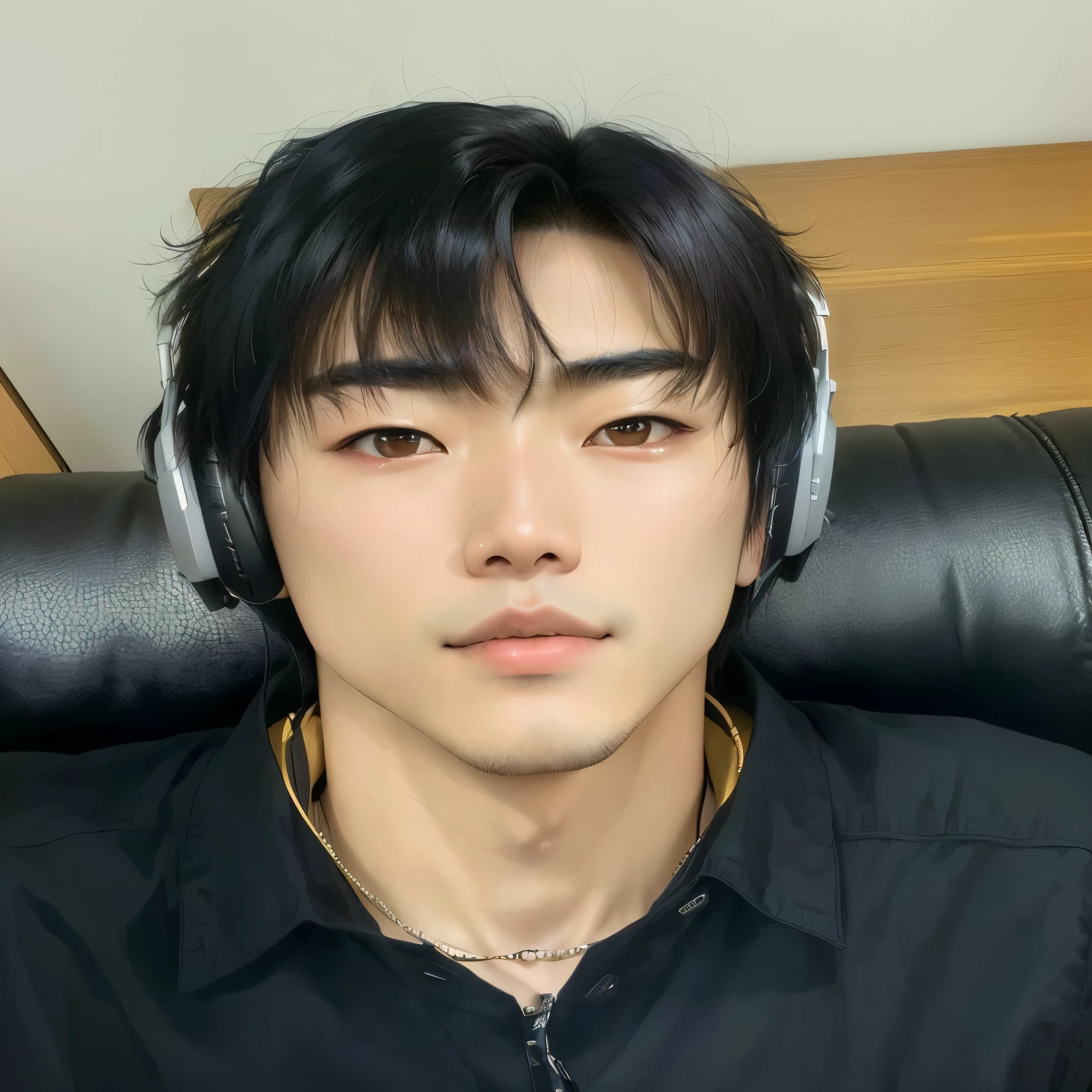 arafed asian man with headphones on sitting in a chair, kim doyoung, taken in the early 2020s, hyung tae, hsiao-ron, jung jaehyun, south korean male, jinyoung shin, tanaka suguru, masami suda, hong june hyung, kousuke oono, 2 , taejune kim
