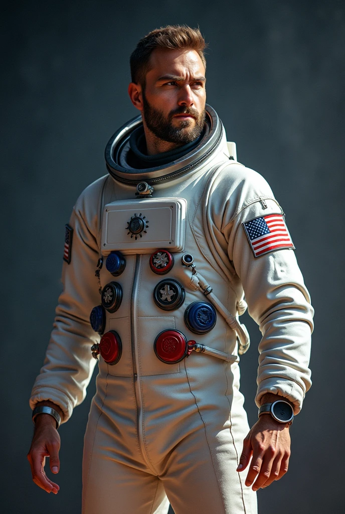 photo of Wes Bentley as Dr. Doyle from Interstellar, astronaut suit, without helmet, standing, beautiful picture, sunset, style by (Steve McCurry), Nikon Z FX Device, lens EF 70mm, cinematic lighting, studio backdrop, style long exposure, long shot type, vibrant color scene, photorealistic, intrinsic, ultra-detailed face, perfect body, (((full body))), realistic, highly detailed, art station, trend, master piece, realistic face, realistic skin, detailed eyes, great art, ultra realistic n-9 render, 4k, 8k, 16k, 20K, HDR, UHD, 64k, perfect lighting, studio lighting, photorealistic, hyper realistic, symmetrical face, unreal engine, Bokeh, High resolution scanning, professional photography
