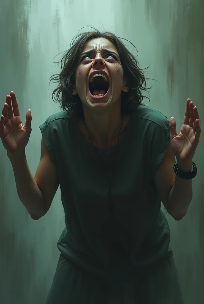 A person screaming but another person cannot hear it