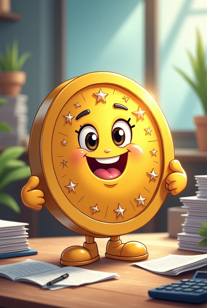 accounting sector mascot as a coin