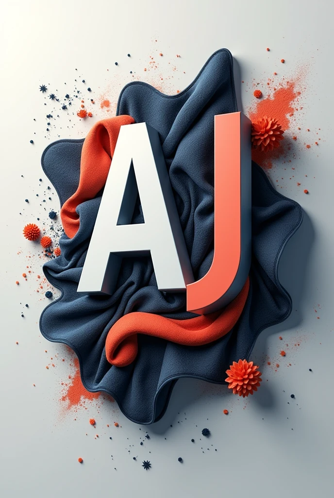 Creat 3d logo for clothing brand company named "AJ edits and works " .in the background need some cloth and printed works
