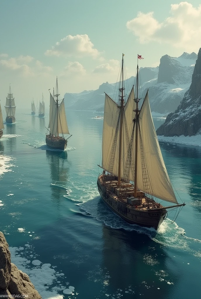 A picture showing the sea route of trade between Europe and Russia in medival era