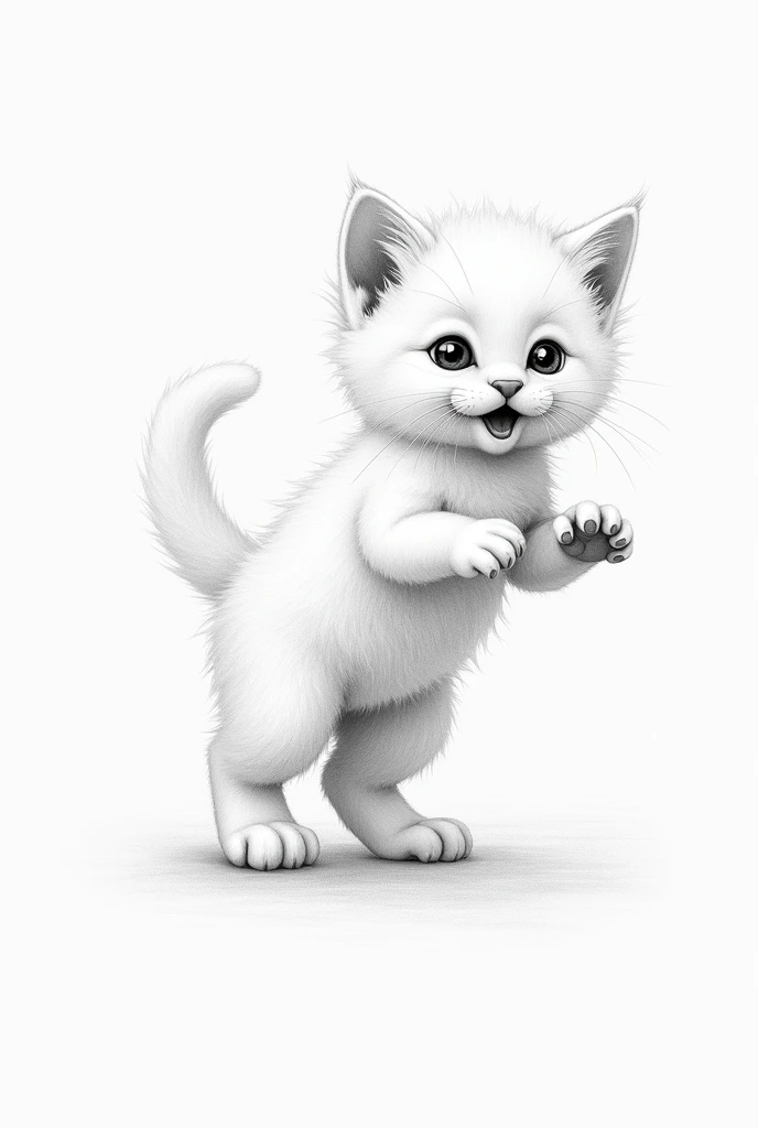 Kitten drawing with pencil