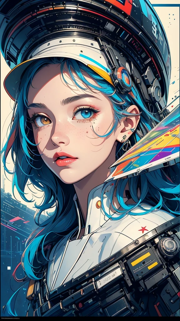 (((masterpiece, highest quality))),(((solo:1.2))),(((1girl:1.2))),32k wallpaper, very detailed, poster, vintage science fiction,(((((geometric cinematic movie poster))))), (bauhaus), shape,(((abstract))),(mid century modern),movie poster,(((((portfolio))))),(((((Close-up))))),(((((bust up))))),((((more various angle)))),(((highlight))),Vast landscape,((((heterochromia)))),(((complete. detailed face))),(((Extremely talented))),(((most complecated machine))),unlimited colorful color scheme