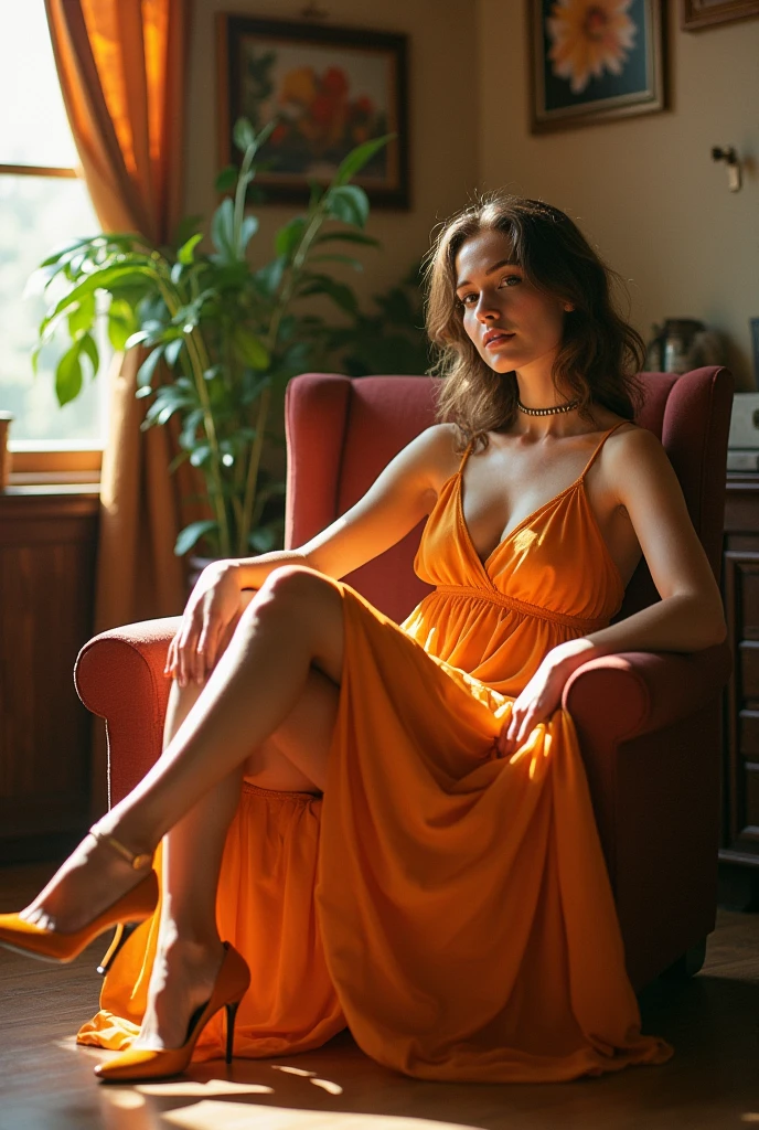 (Best quality, ultra detailed, golden ratio, masterwork: 1.2), theatrical lighting: 0.7, photo of a red-haired woman with red hair, dressed in a very elegant and beautiful dress, Perfect rare face, (very detailed skin), hair random colored, Hide your mouth with your hands、Ridiculize, skin texture, pale skin, shiny skin, (slender, large height:1.2), [:(Sharp focus on strange face, perfect eyes:1.2):0.2], photorealistic film grain , warm, soft colors, Cinematic portrait photo of a woman dressed in a striped dress sitting by the window in the early morning, cinematic, (Tilt:1.3) (in a bar) cautious aim, still in focus, volumetric dust clouds , light key, illuminate from the background, soft natural lighting, photography ISO 400 film grain 30mm RAW lens f1.8 aperture, very detailed (analog photography: 1), HDR Colors