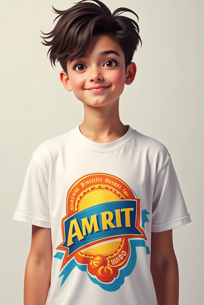 Yas
wear a t shirt and t shirt name is Amrit