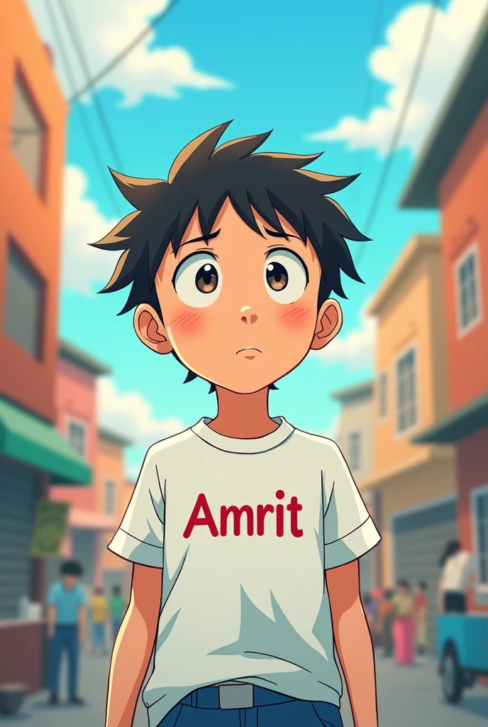  Nobita
 wear a t shirt and t shirt name is Amrit