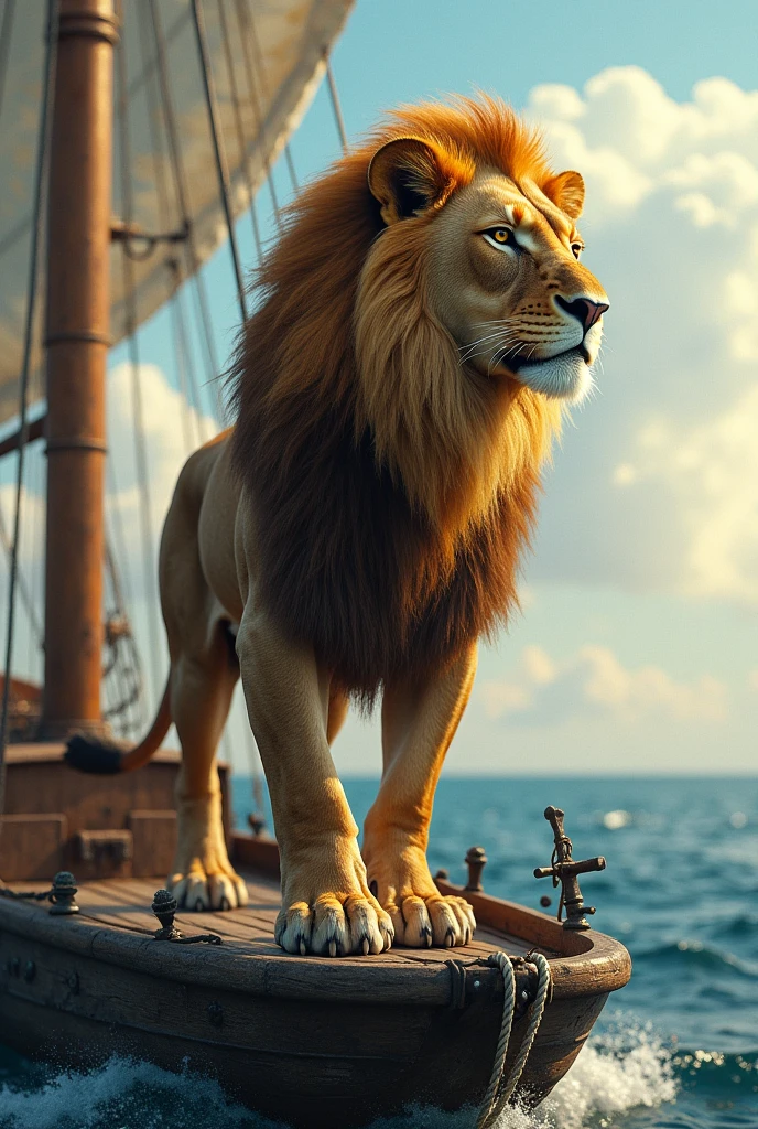 Lion on boat