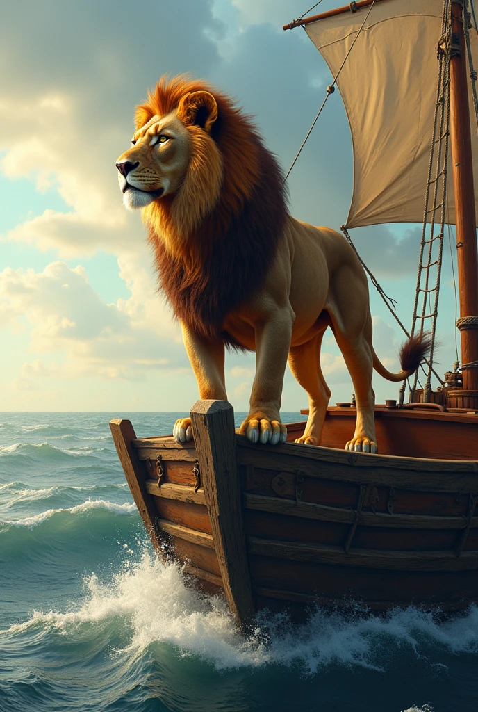 Lion on boat