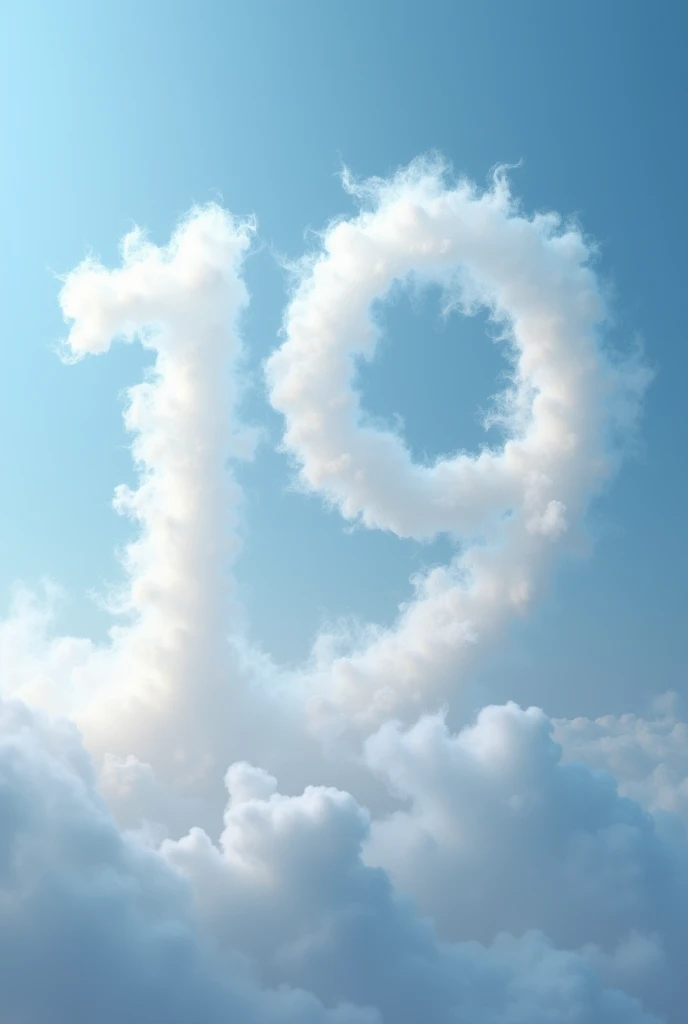 I want a number 19 in the form of clouds in png format