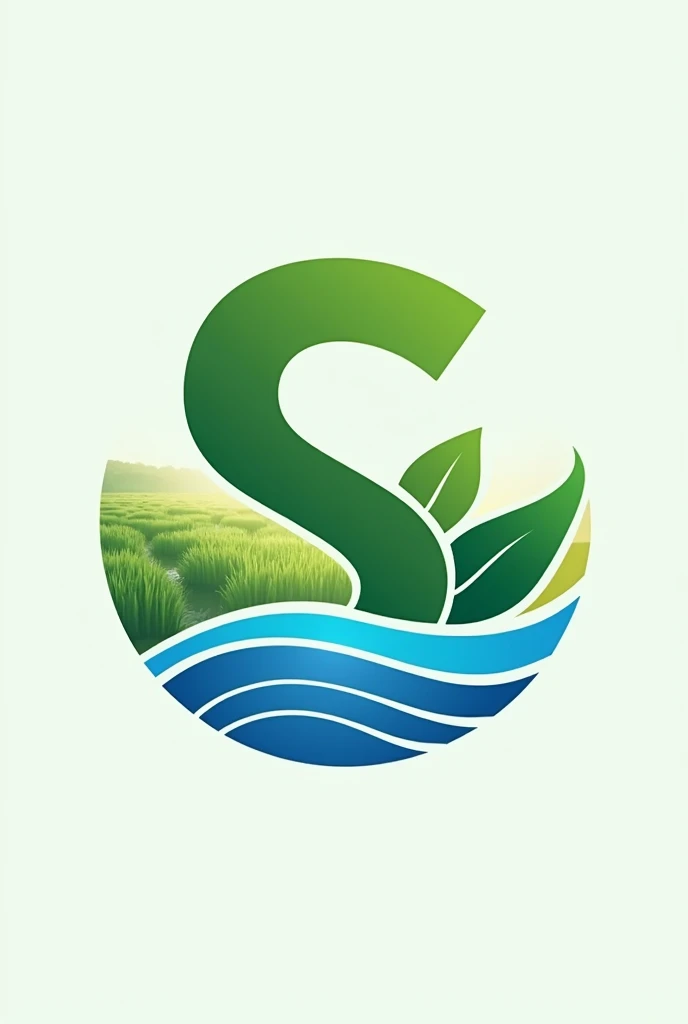 Make me a logo with the letter S, that has to do with agriculture and water