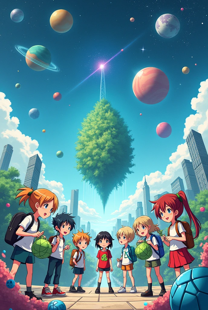 Generate a poster on importance Of recycling with many illustrations and make it anime style with space to write points
