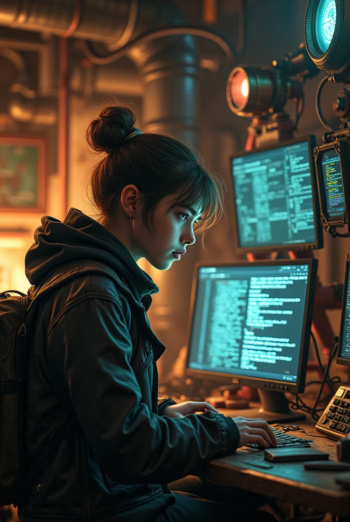 adolescente Hacker Steampunk