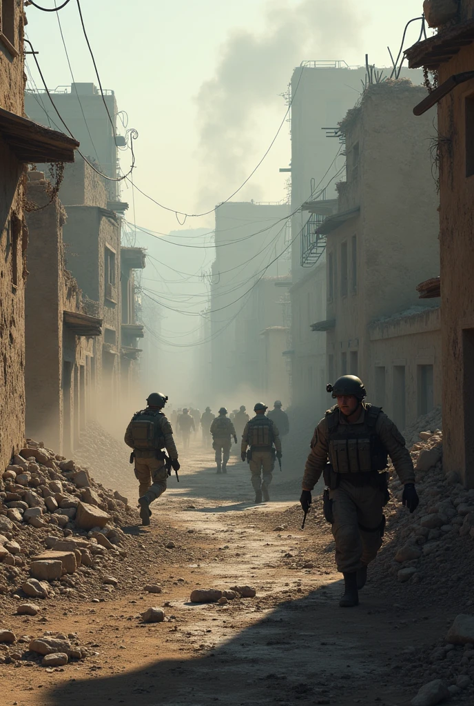 Create a war landscape inspired by Call of Duty maps
