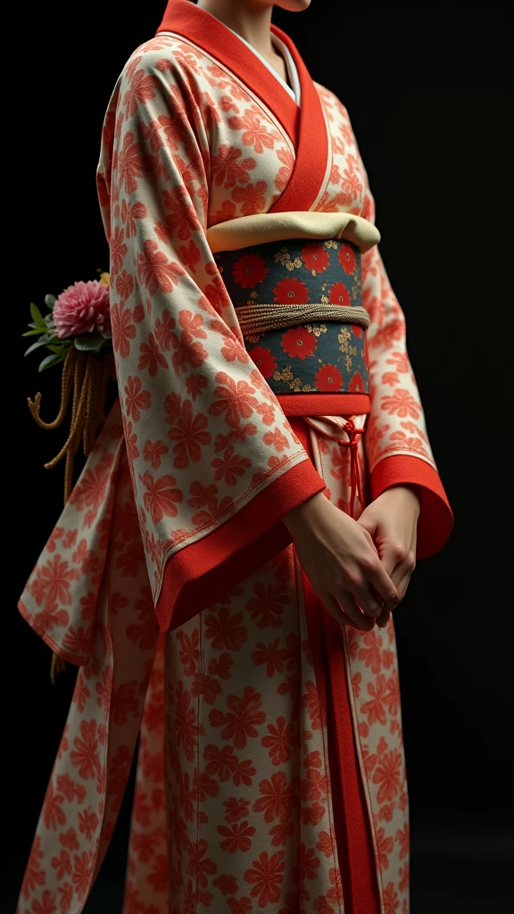kimono, obi, (8k, RAW photo, best quality, masterpiece: 1.2), (realistic: 1.6), (masterpiece), (best quality: 1.0), (ultra hi-res: 1.0), detail, 40s, one, detail beautiful skin, detail room, ,realistic skin