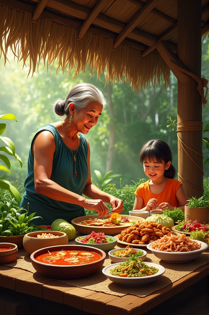 filipino dishes in nipa hut