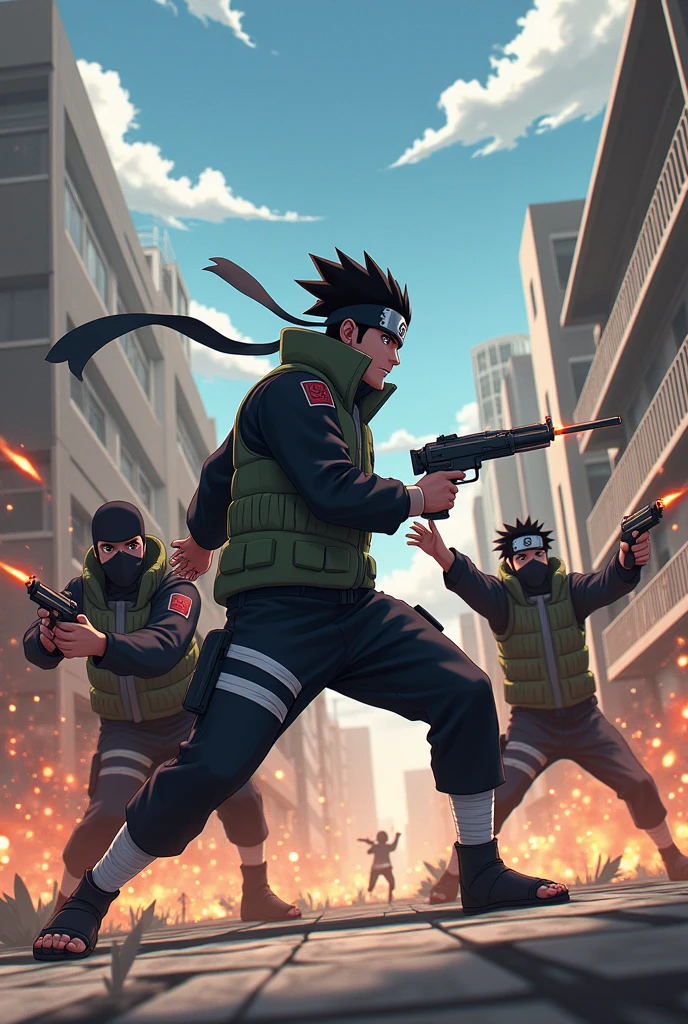 Kakashi sensei fight agents naruto 