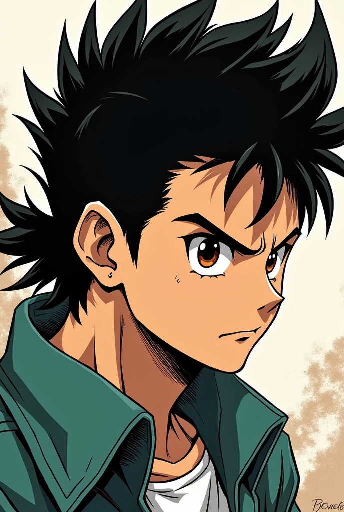manga anime male mullet hair sharp face