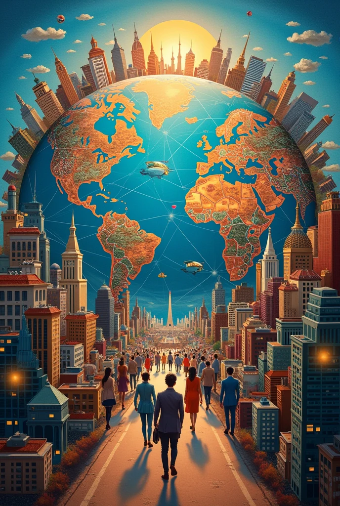 Create an artwork that could best describe globalization an its effect