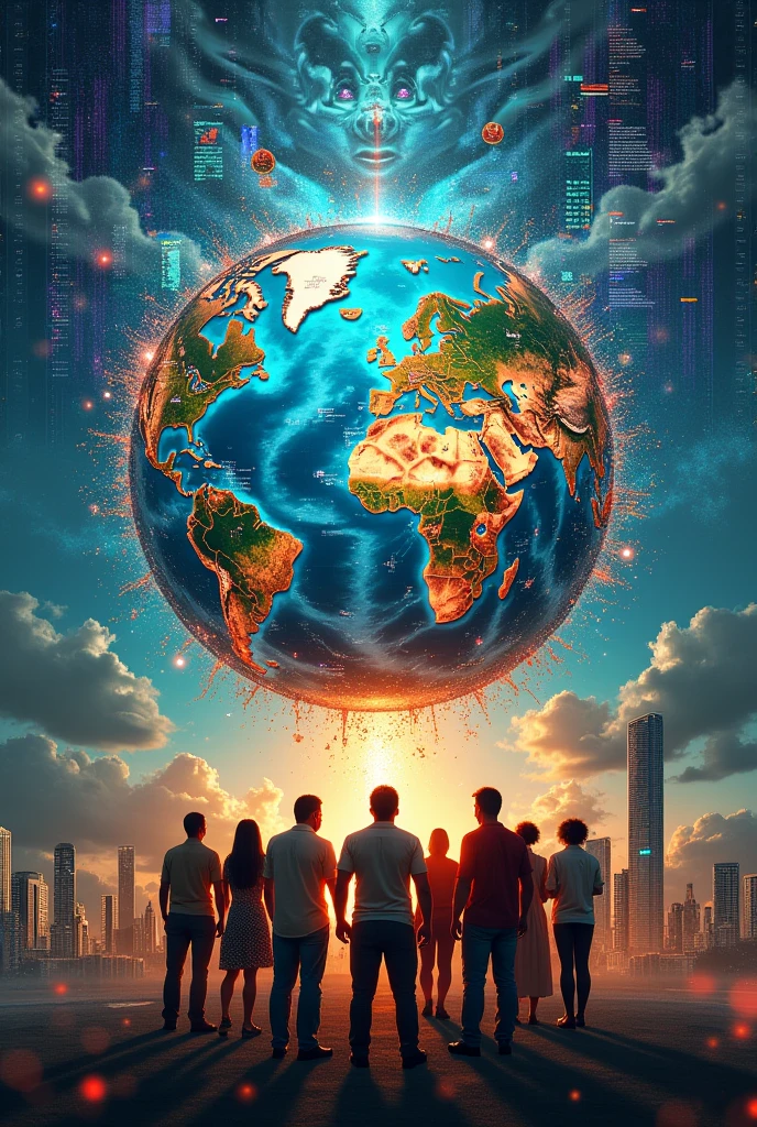 Create an artwork for school that could best describe globalization an its effect