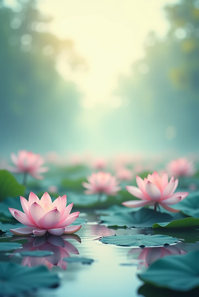 many lotus flowers with LIGHTING vector