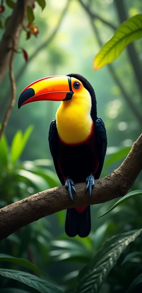 Tukan v drunkli na costa rica, rich nature , realistic style, photo from a distance, bokeh, epic