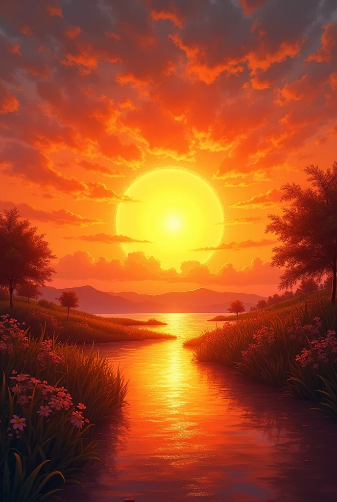 for kids poem Orange at dusk, a warm, fiery grace