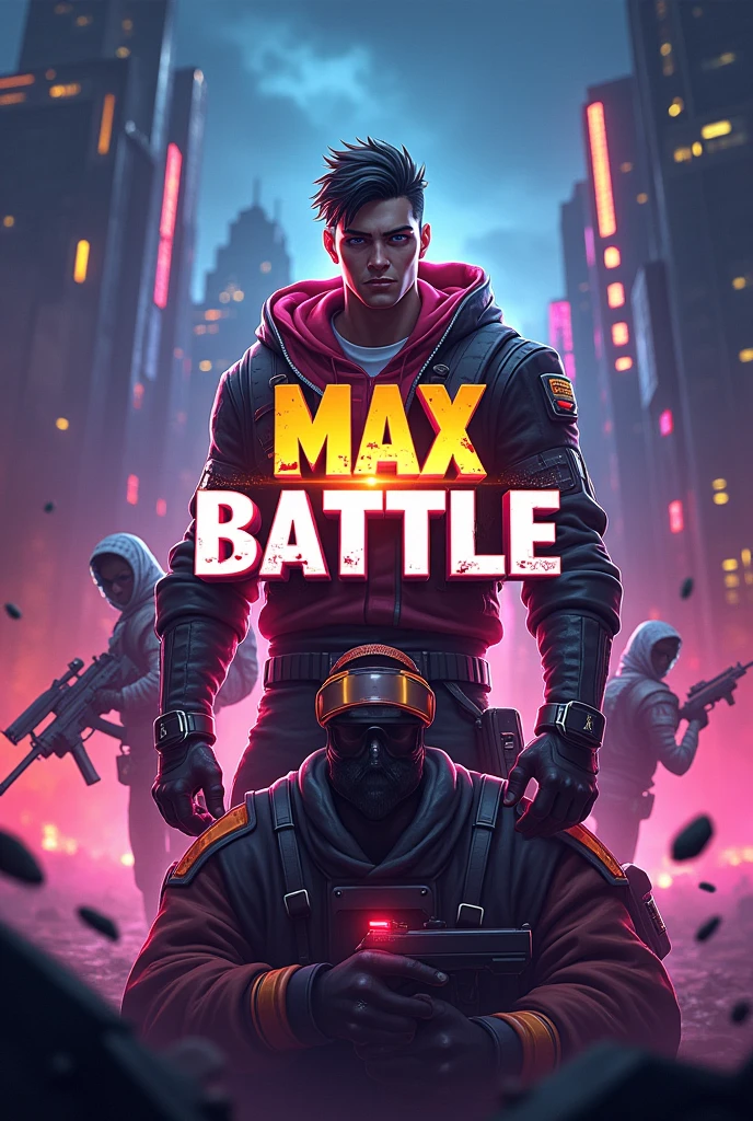 Free fire tournament app home page tournament details in and name max battle in the middle of the logo mobile app UI
