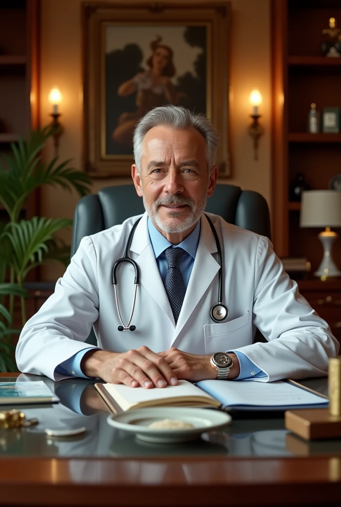 A male doctor inside lot of money