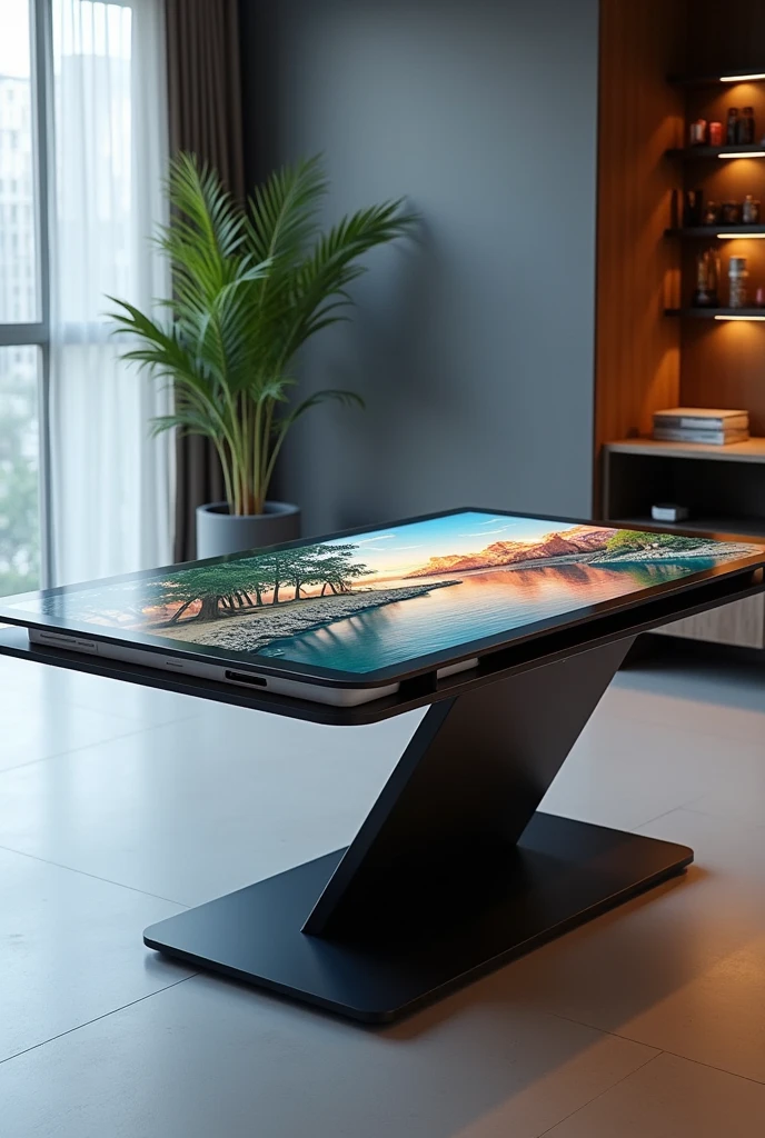 futuristic table
-table screen have 2 layer that can combine
-have a touch screen feature
-can connect to wifi
-can just write using hand to do homework
-can be fold up to easily watch a tv
-water proof
-just plug in the electricity to charge it
-the screen made out of very durable hight quality glass that resistant to cracking and chipping
-the body made out of stainless steel and aluminium to make it lighter but stronger
-have a speaker so cam hear the video that you open
-the app that you open can be minimize so you can open multiple app
-have 1 tera of storage
-tabble size (120x60x76 cm) like an average table size
-can customize colour or can even choose own wallpaper
-suitable for workers and students
-doesn’t need installation
-from rm7k
-it might be a little bit expensive but it is for a better experience
problem that can be solved
-table space issues
-room space issues